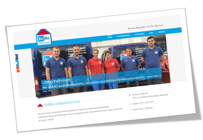 Webseite Buma Gebäudeservice