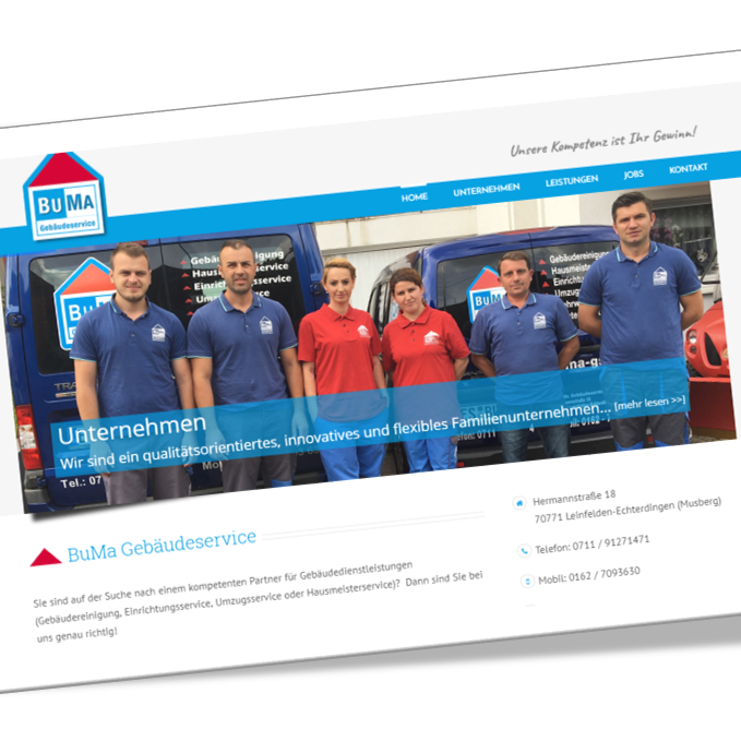 Webseite Buma Gebäudeservice Webseite Buma Gebäudeservice