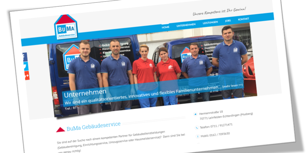 Webseite Buma Gebäudeservice
