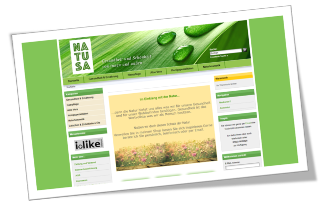 Webseite NATUSA