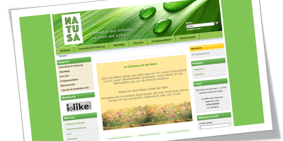 Webseite NATUSA