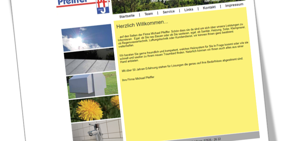 Webseite Sanitär Pfeiffer