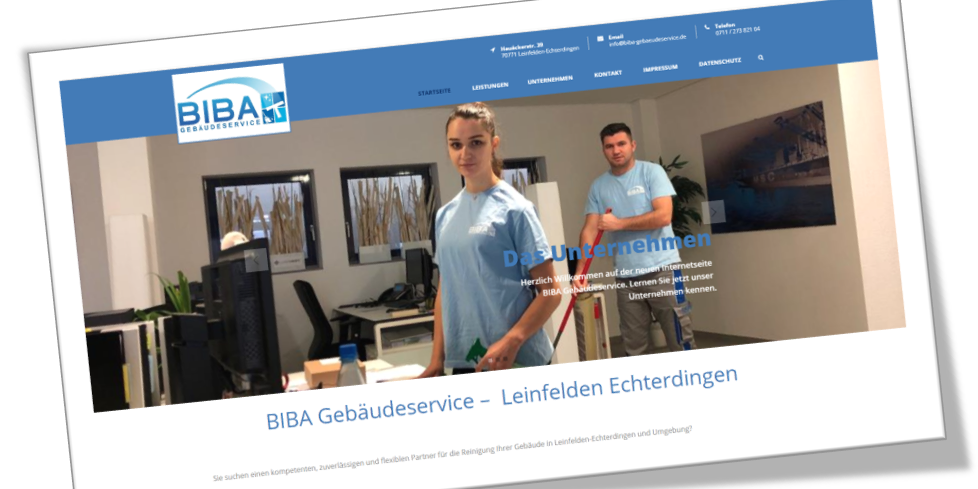 Webseite BIBA Gebäudeservice