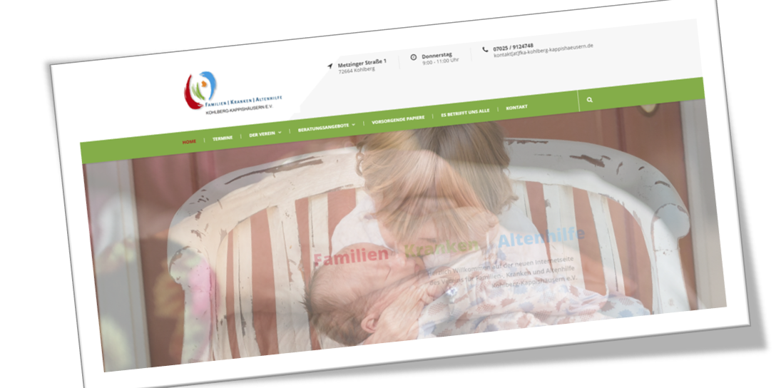 Webseite Verein für Familien-Kranken und Altenhilfe