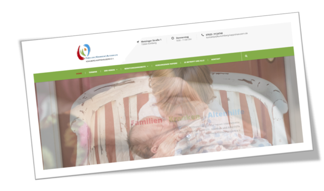 Webseite Verein für Familien-Kranken und Altenhilfe
