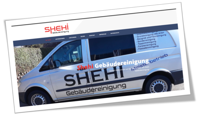 Webseite SHEHI Gebäudereinigung